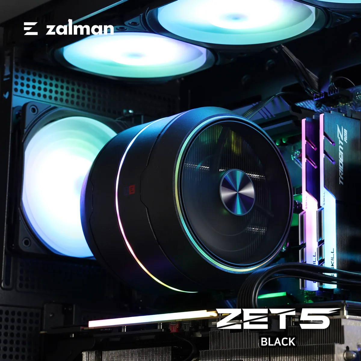 Процесорний кулер Zalman ZET5, ARGB LGA 1851, 1700, 1200, 115x, AM5, AM4,  4pin PWM, 3pin+5VARGB, TDP200W, чорний