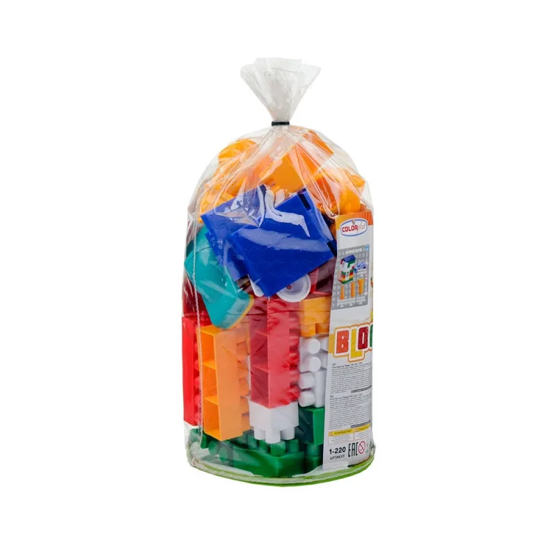 Дитячий конструктор Colorplast пластиковий 80 деталей різнокольоровий