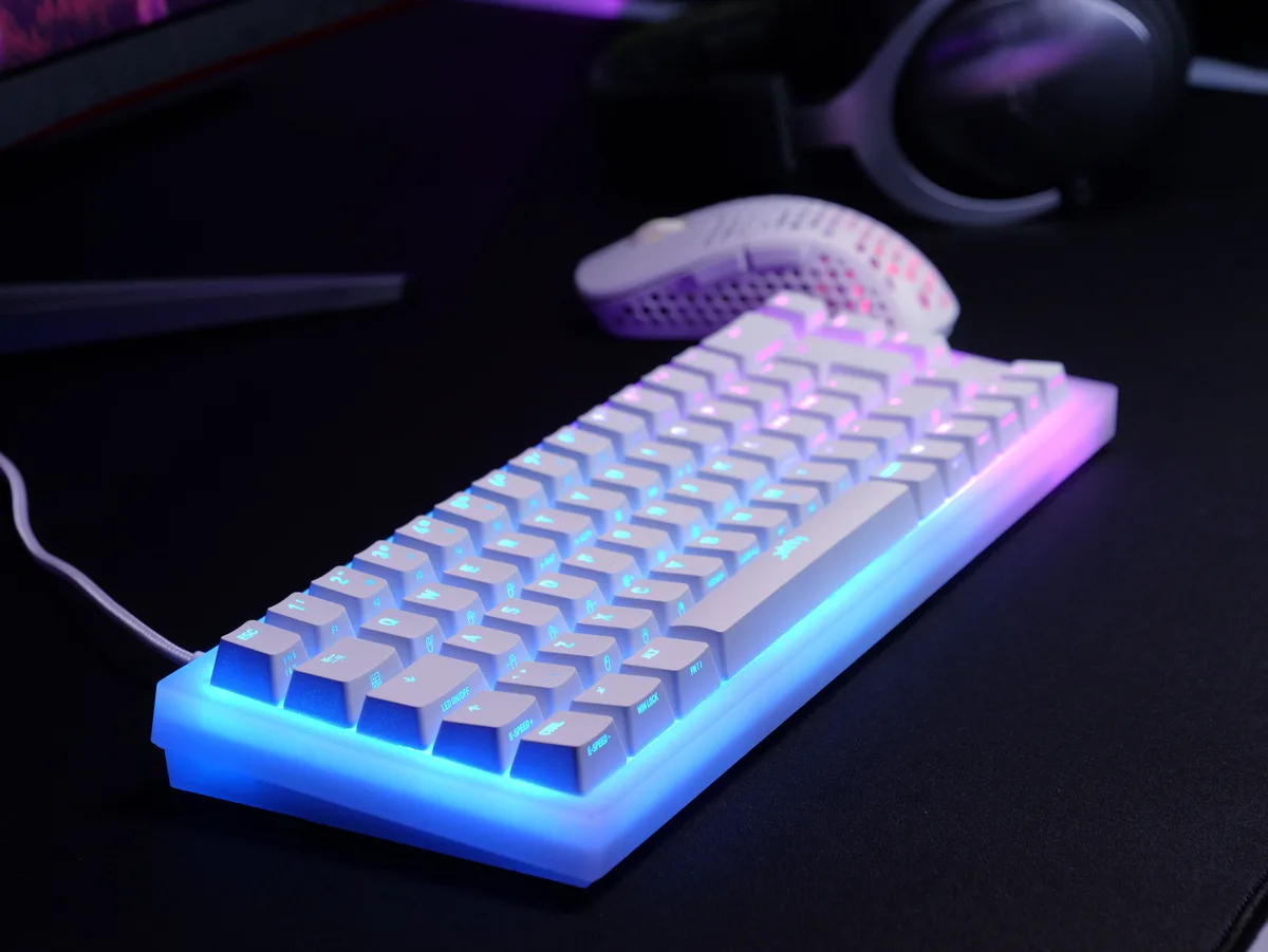 Клавіатура механічна Xtrfy K5 68Key, Kailh Red, USB-A, EN/UA, Hot-swap, RGB, біла