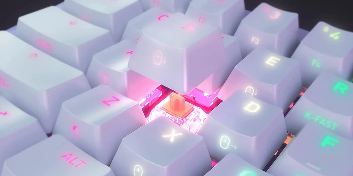 Клавіатура механічна Xtrfy K5 68Key, Kailh Red, USB-A, EN/UA, Hot-swap, RGB, біла