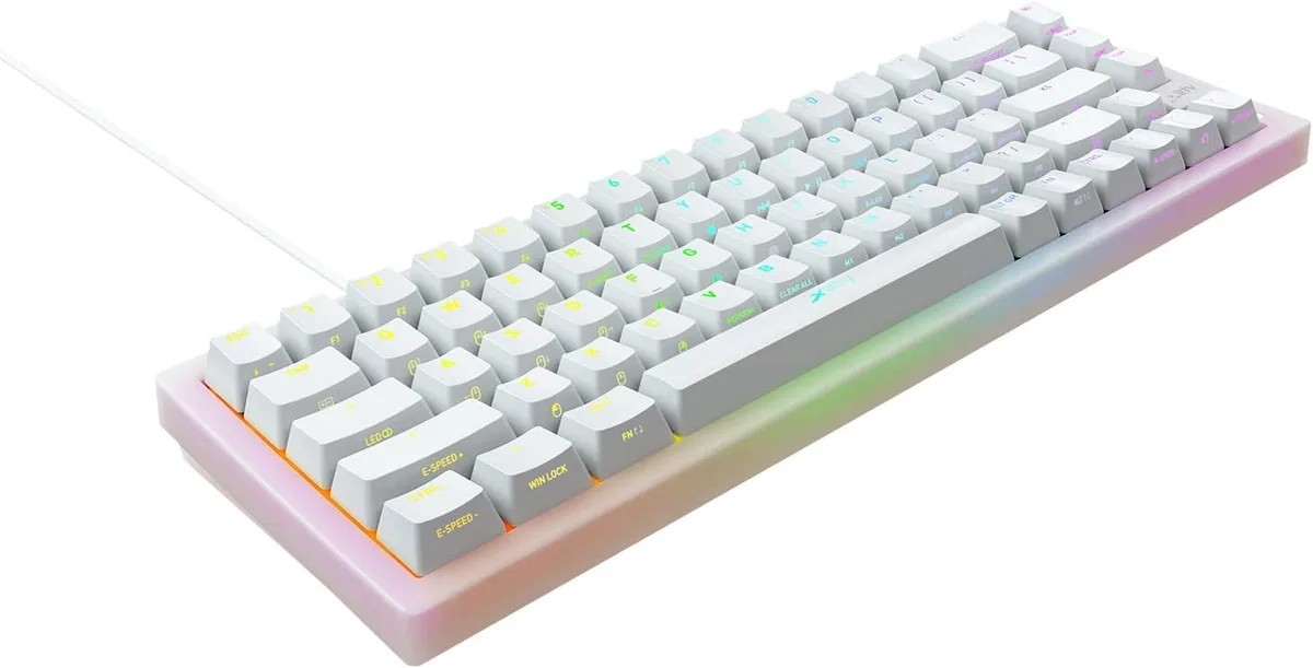 Клавіатура механічна Xtrfy K5 68Key, Kailh Red, USB-A, EN/UA, Hot-swap, RGB, біла