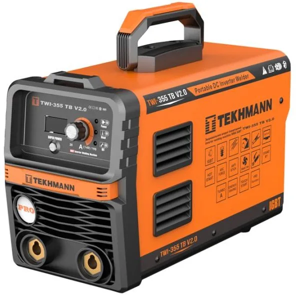 Інверторний зварювальний апарат Tekhmann TWI-355 TB v2.0, 140А, 5.8кВт, 170-270В, 5кг.