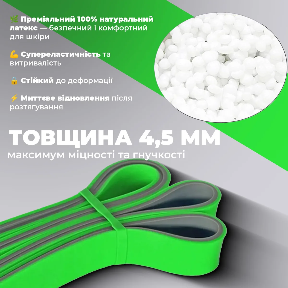 Еспандер-петля Active Point 100% латекс 200 см Зелена 16-32 кг