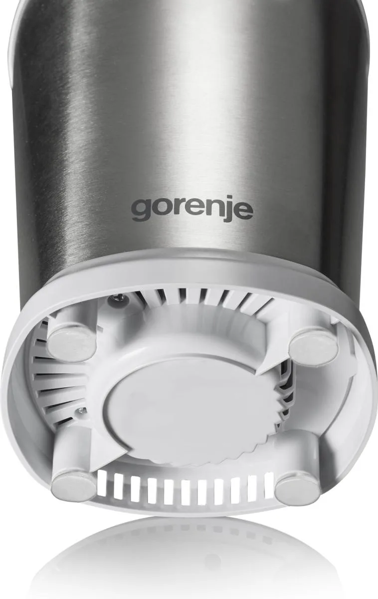 Блендер Gorenje стаціонарний 700Вт, чаша 750мл, подрібнювач, білий з нержавіючої сталі.