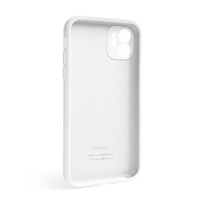 Чохол Silicone Case для Apple iPhone 12 силікон білий закрита камера