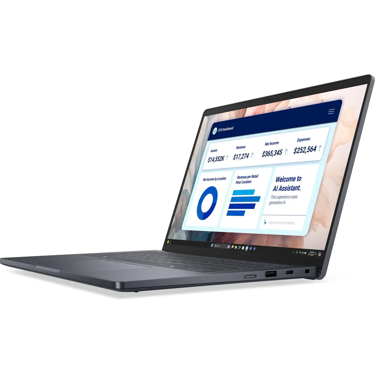 Ноутбук Dell Pro 14 Premium 14" QHD+ OLED Touch, Intel U7-268V, 32GB, F512GB, UMA, Win11P, черный.