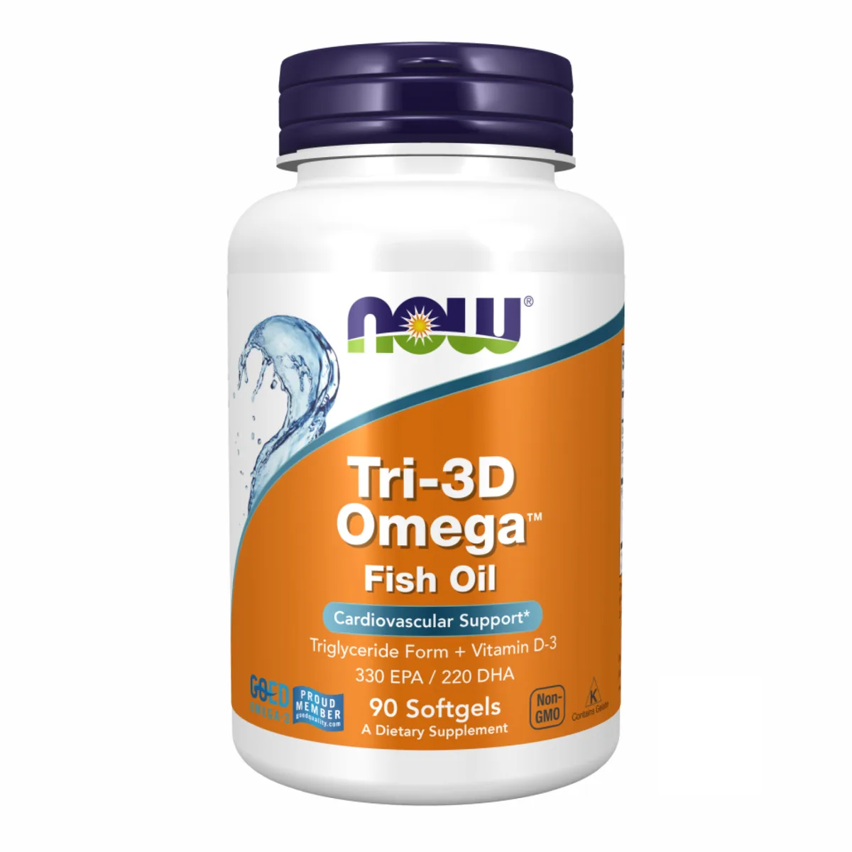 Омега-3 тригліцериди Now Foods 90 капсул 330 ЕПК 220 ДГК Вітамін D3