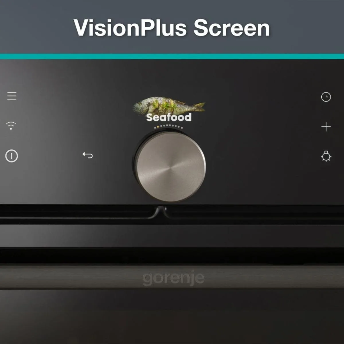 Електрична духова шафа Gorenje, 77 л, клас A+, з Wi-Fi, функцією пароварки, дисплеєм, чорна.