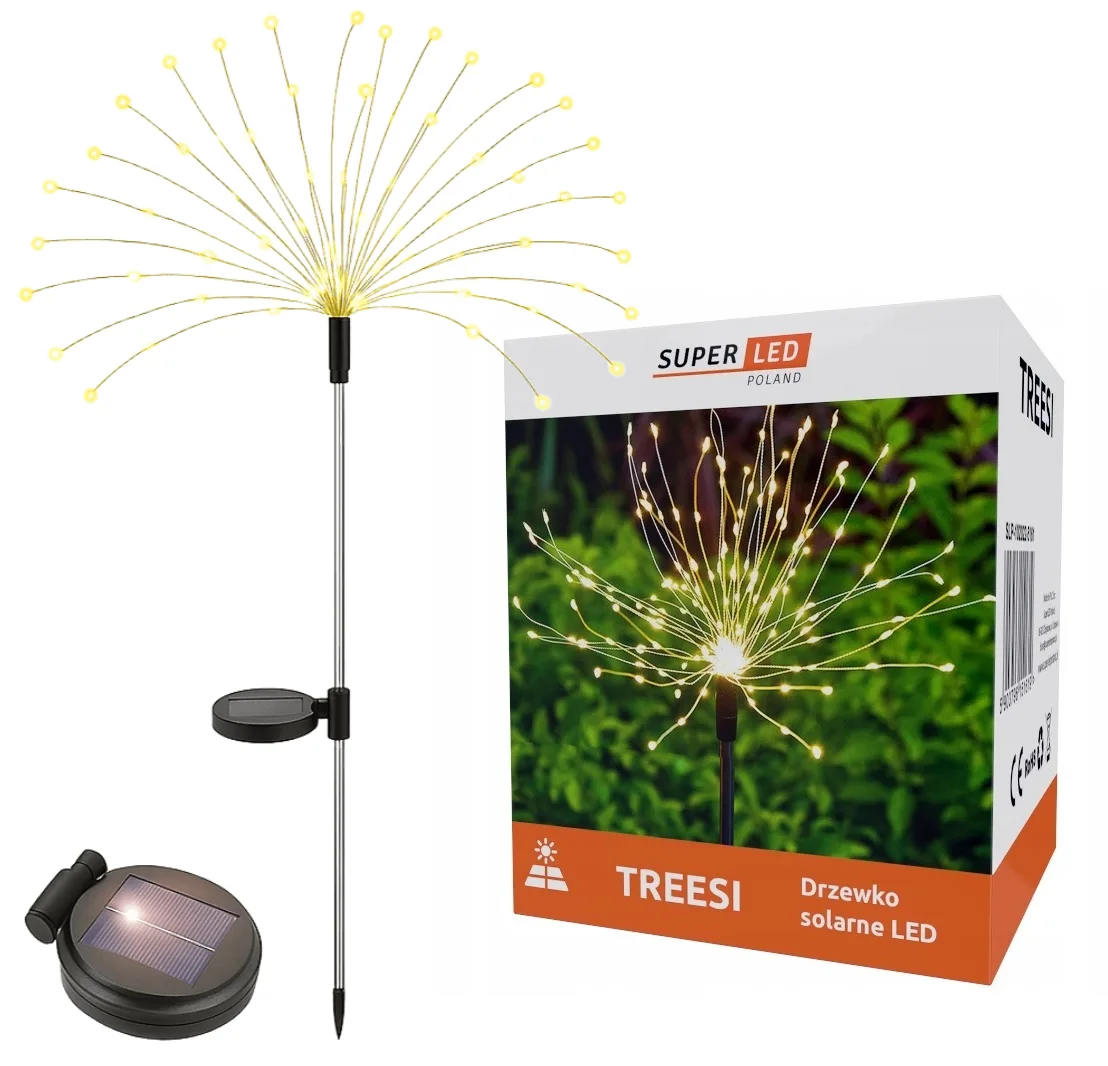 Декоративна сонячна лампа SuperLED пластикова 98 см теплий білий 120 LED