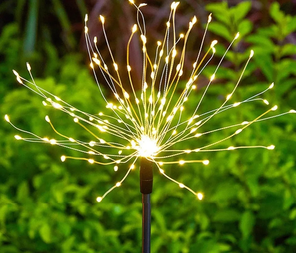 Декоративна сонячна лампа SuperLED пластикова 98 см теплий білий 120 LED