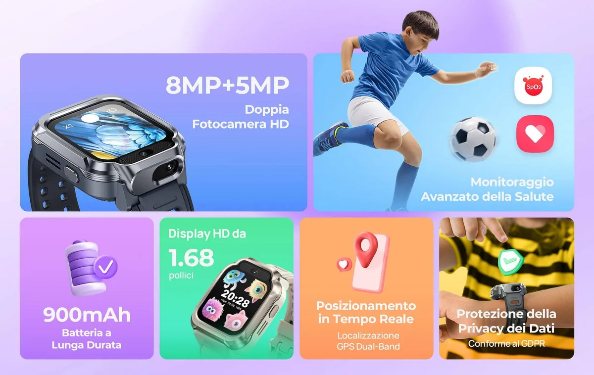Детские часы телефон Mibro PC 1.68 песочно-золотой