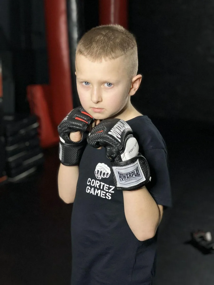 Рукавиці Active Point штучна шкіра M чорні-білі