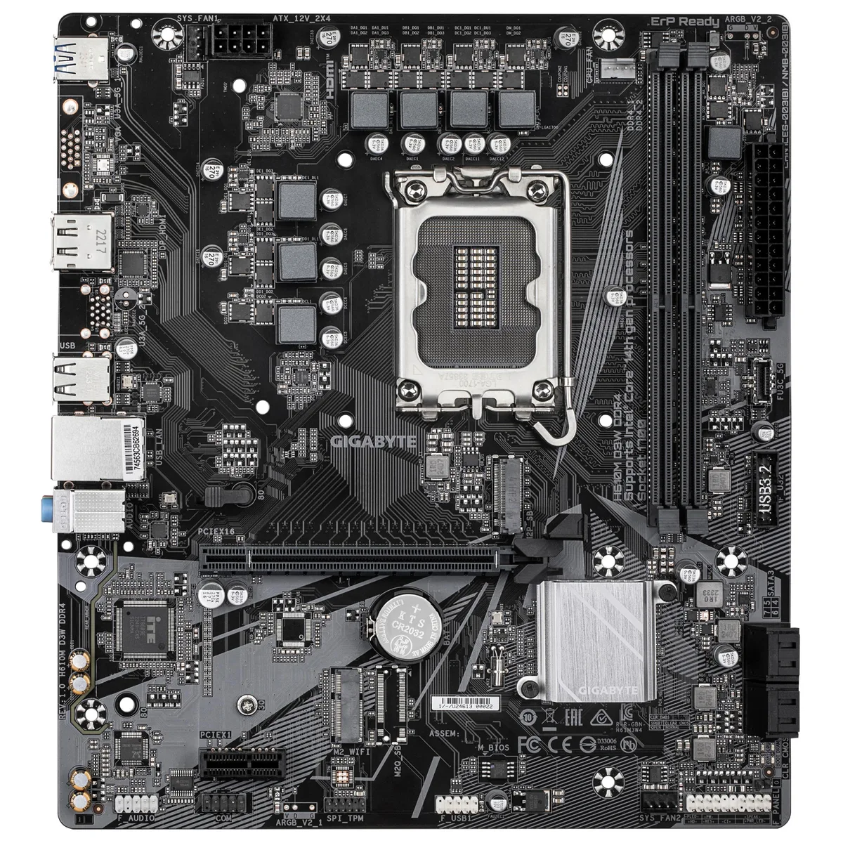 Материнська плата GIGABYTE H610M D3W DDR4 s1700 H610 2xDDR4 HDMI DP mATX