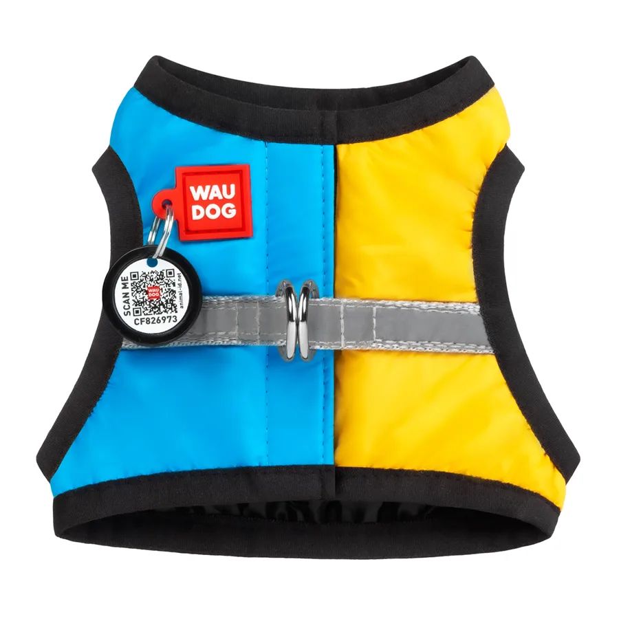 Шлея м’яка WAUDOG Clothes XS3 22-24 см Нейлон Патриотичні кольори