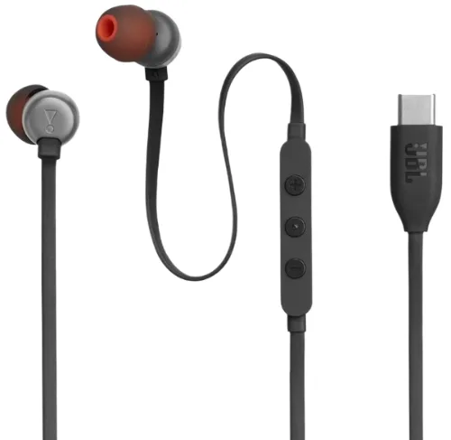 Гарнітура JBL дротова силіконова 9 мм Чорна USB-C