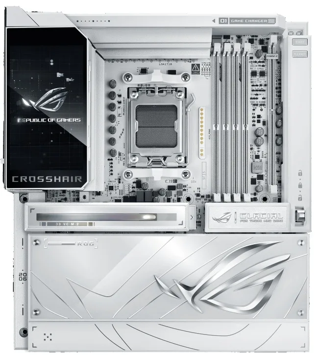 Материнська плата ASUS E-ATX біла AM5 256 ГБ DDR5 Wi-Fi 7 10 Гбіт/с
