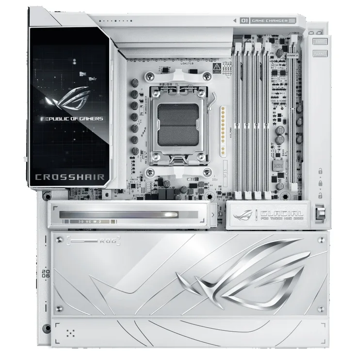 Материнська плата ASUS E-ATX біла AM5 256 ГБ DDR5 Wi-Fi 7 10 Гбіт/с