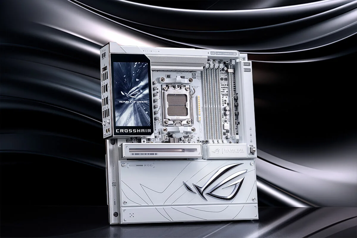 Материнська плата ASUS E-ATX біла AM5 256 ГБ DDR5 Wi-Fi 7 10 Гбіт/с