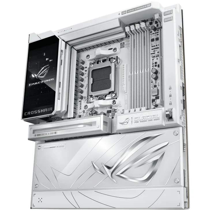 Материнська плата ASUS E-ATX біла AM5 256 ГБ DDR5 Wi-Fi 7 10 Гбіт/с