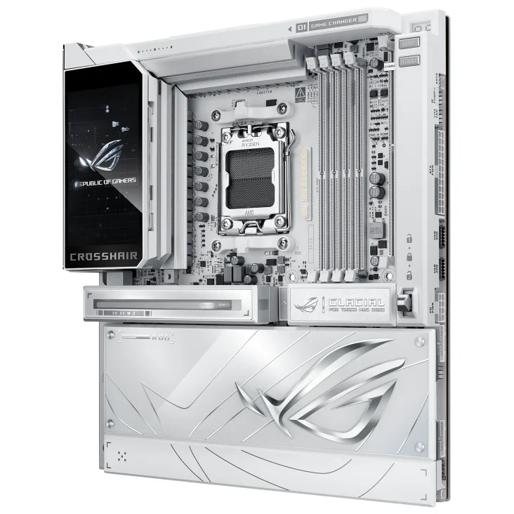 Материнська плата ASUS E-ATX біла AM5 256 ГБ DDR5 Wi-Fi 7 10 Гбіт/с