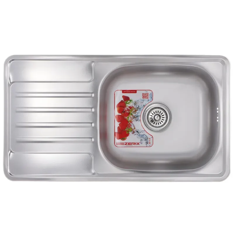 Мийка кухонна Zerix нержавіюча сталь 760х420х180 мм decor