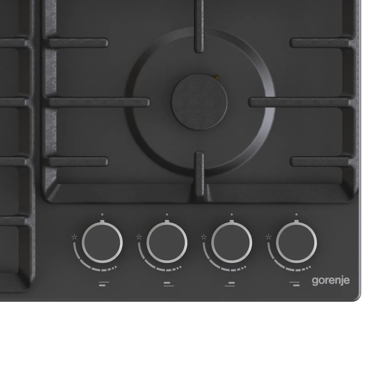 Газова варильна панель Gorenje, 60 см, чавунна, чорного кольору.