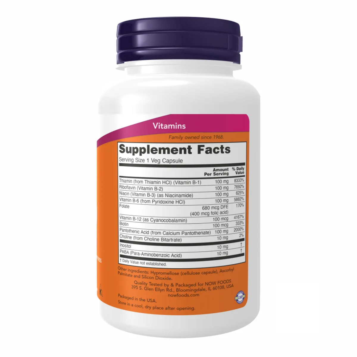 Витамины группы B Now Foods 100 капсул целлюлоза