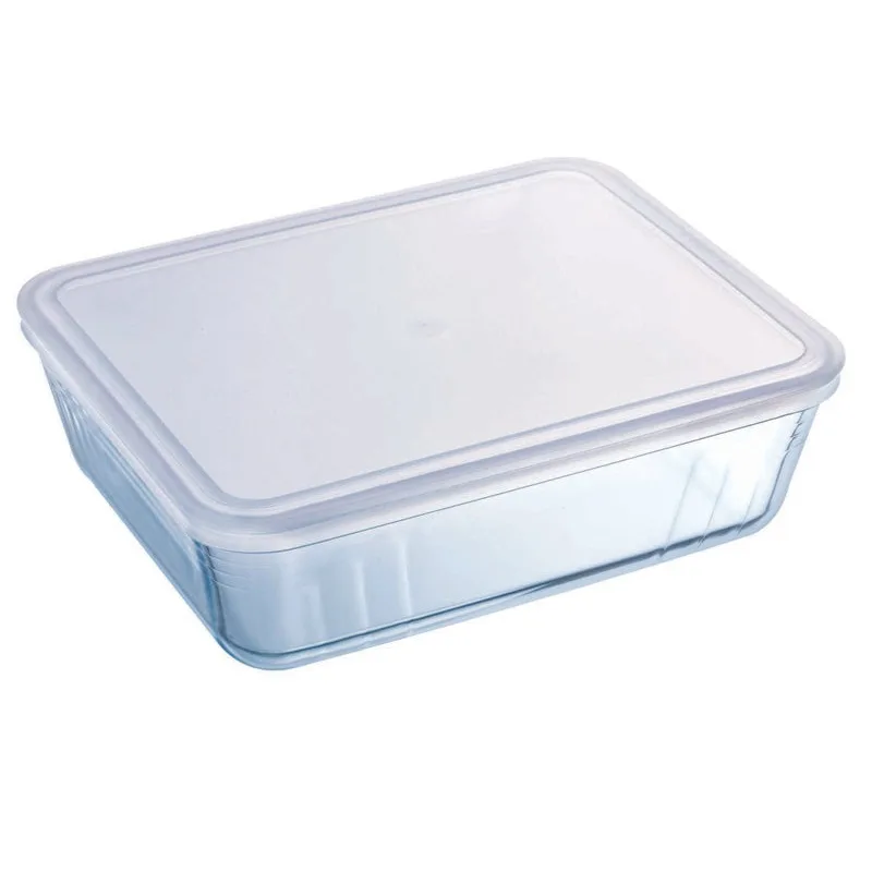 Форма с крышкой Pyrex из боросиликатного стекла 27х22х9 см прозрачная.