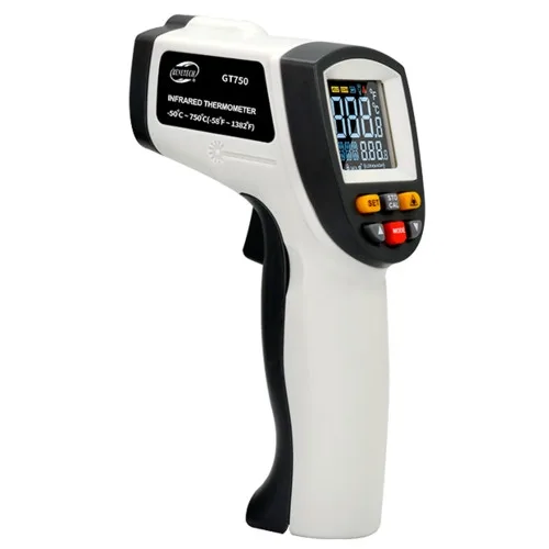 Пірометр інфрачервоний Benetech GT750 -50-750 °C кольоровий ЖК дисплей 12:1