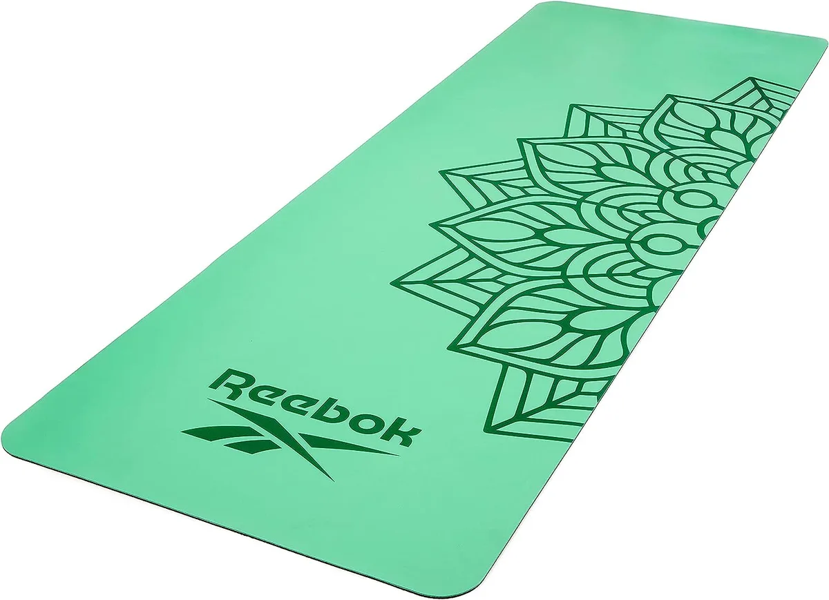 Килимок для йоги Reebok натуральний каучук 176х61х0,4 см зелений мандала