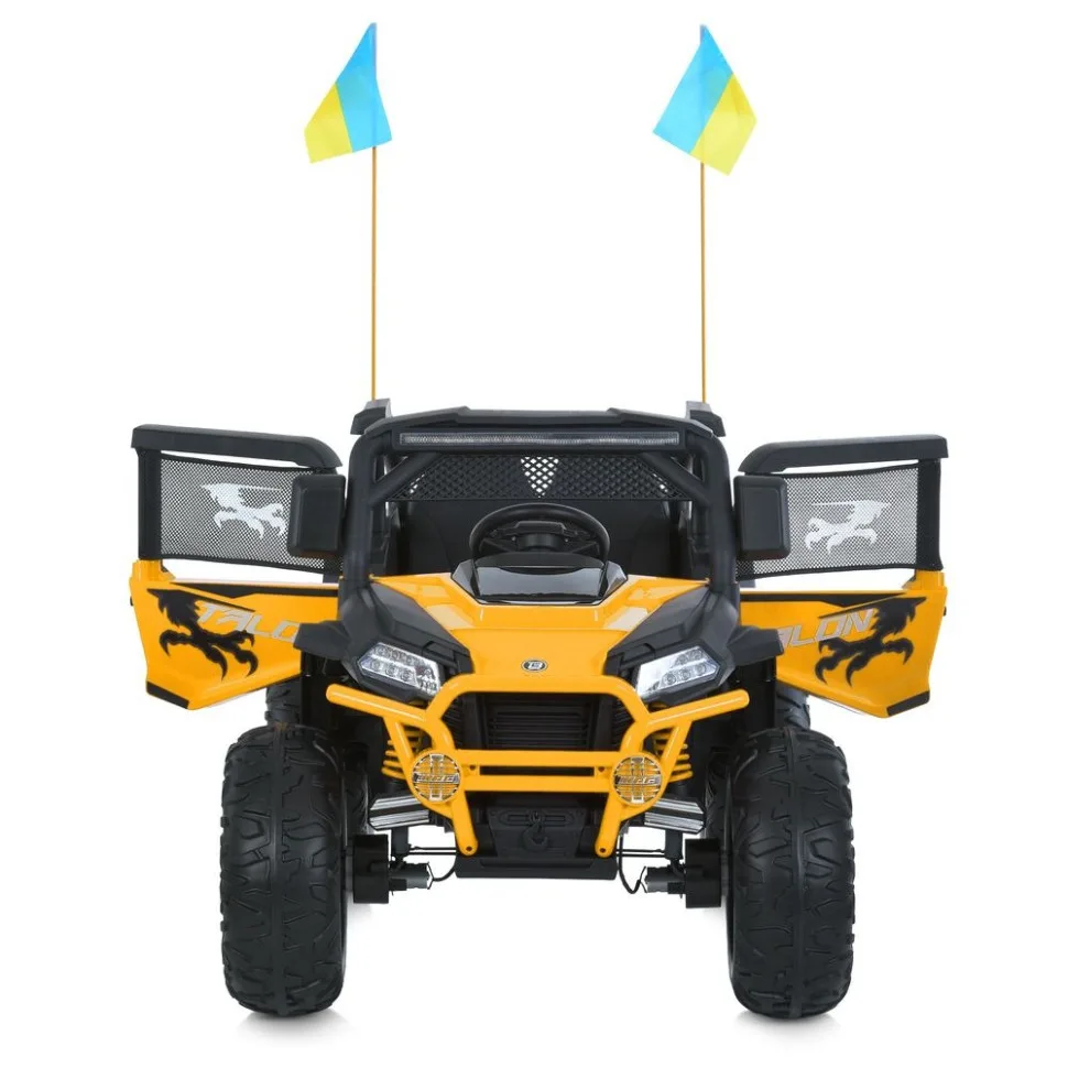 Дитячий електромобіль Bambi Racer екокожа джип 122 см чорний