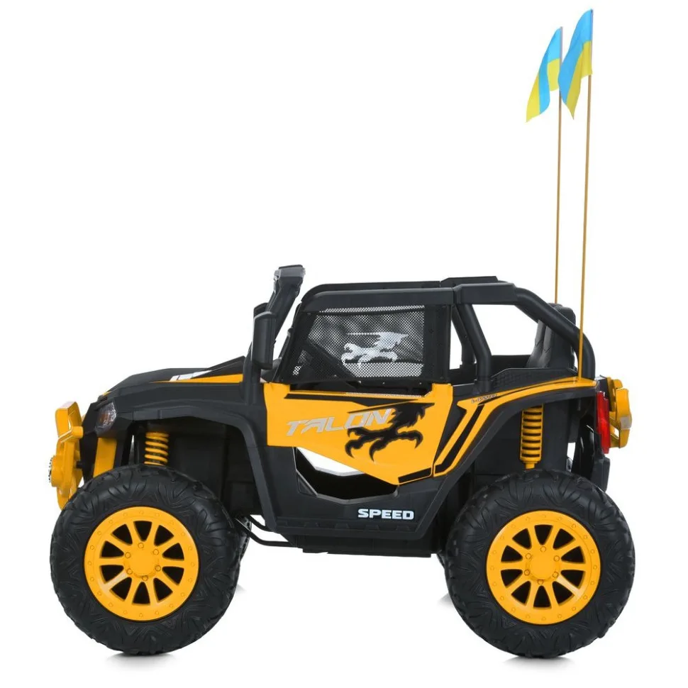 Дитячий електромобіль Bambi Racer екокожа джип 122 см чорний