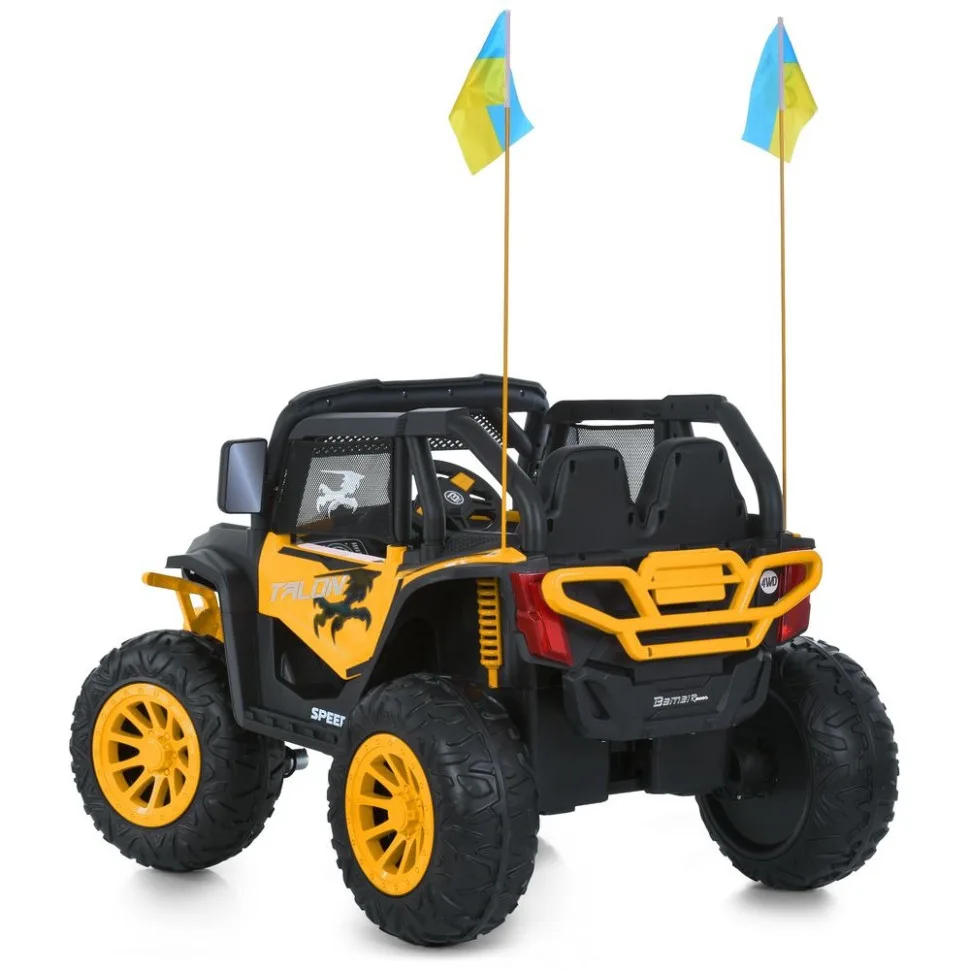 Дитячий електромобіль Bambi Racer екокожа джип 122 см чорний