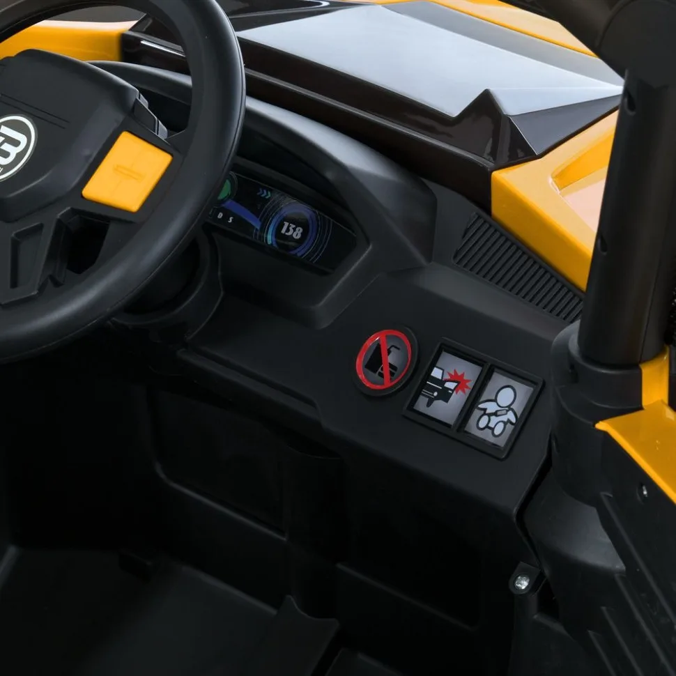 Дитячий електромобіль Bambi Racer екокожа джип 122 см чорний