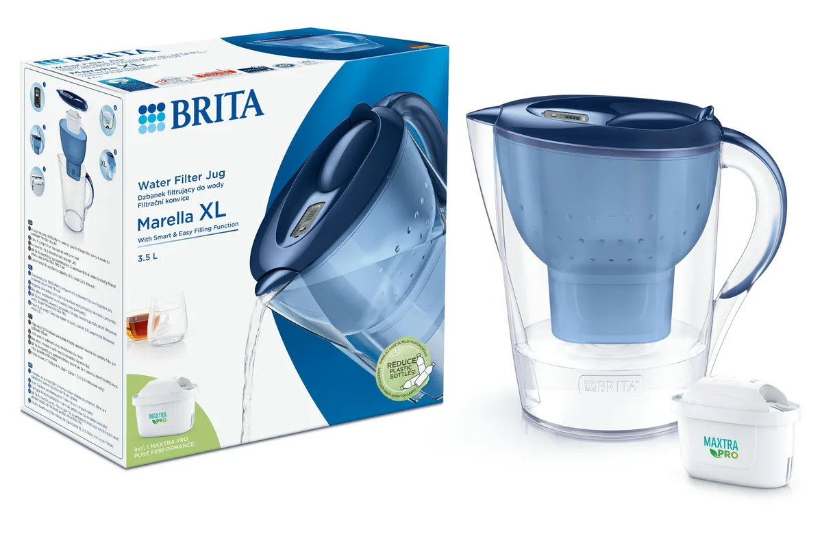 Фільтруючий глек Brita Marella XL Memo MXPro 3.5л (2л очищеної води) з фільтрувальним картриджем, білий.
