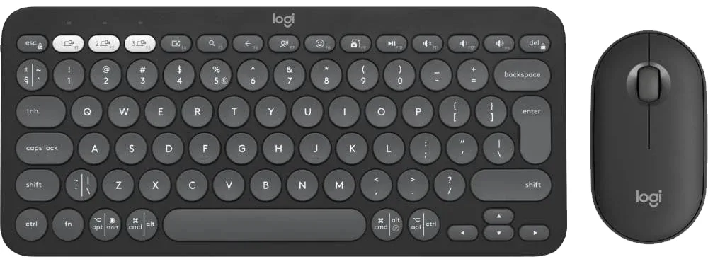 IT набір Logitech Клавіатура та миша пластик 124х59х107 мм Сірий