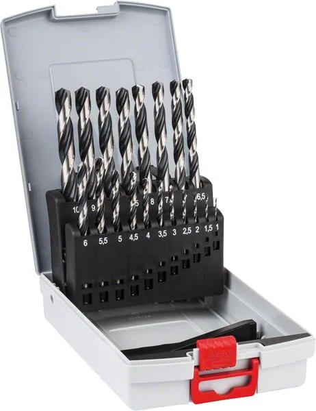 Набір металевих свердел Bosch Professional HSS PointTeQ ProBox, 1-10 мм, 19 шт. в кейсі.