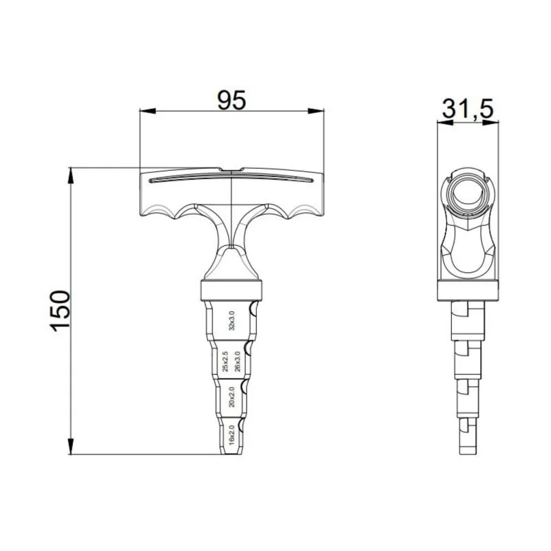 Калібратор для м/п труб Thermo Alliance STD-405 16-32 мм сталь