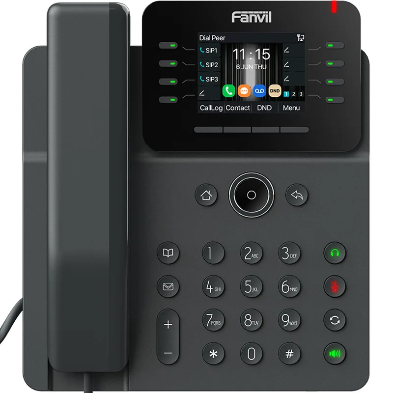 Телефон IP Fanvil V62W 2xGE LAN, BT5.4, VPN L2TP, Wi-Fi, 12 SIP line, 21 DSS клавіш, SW Linux, PoE, 2.8" кольоровий дисплей, чорний