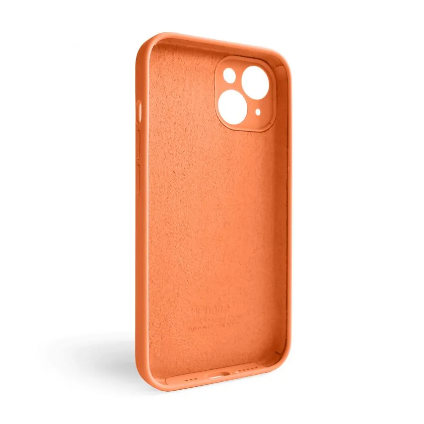Чохол силиконовий для Apple iPhone 14  помаранчевий закрита камера