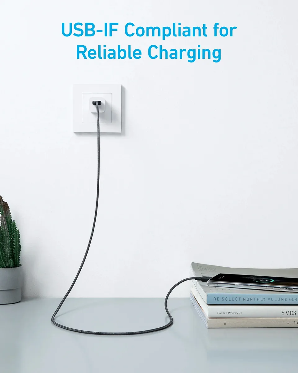 Кабель Anker USB-A до USB-C 1,8 м Нейлон Чорний