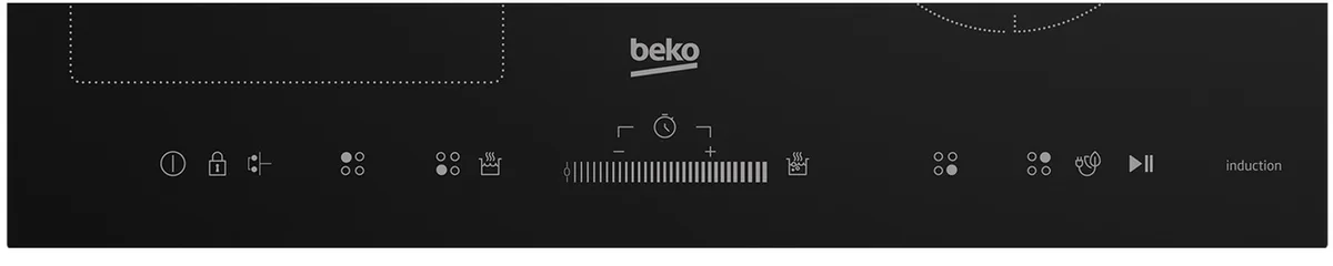 Індукційна варильна панель Beko, 60 см, з розширеною зоною, чорного кольору.