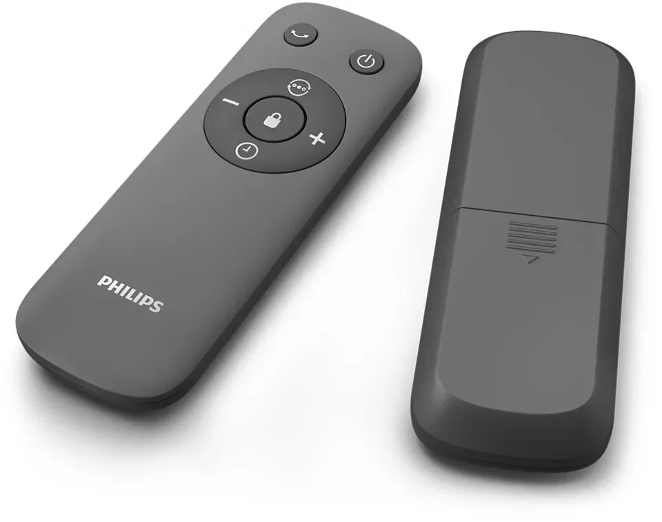 Колонний вентилятор Philips, висота 110 см, потужність 40 Вт, з дистанційним керуванням, LED-дисплей, графітовий колір.