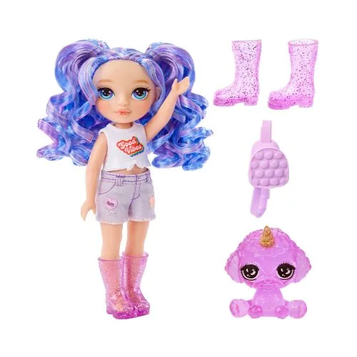 Ігровий набір з лялькою Rainbow High Littles Аметиста для дівчаток з вихованцем та аксесуарами