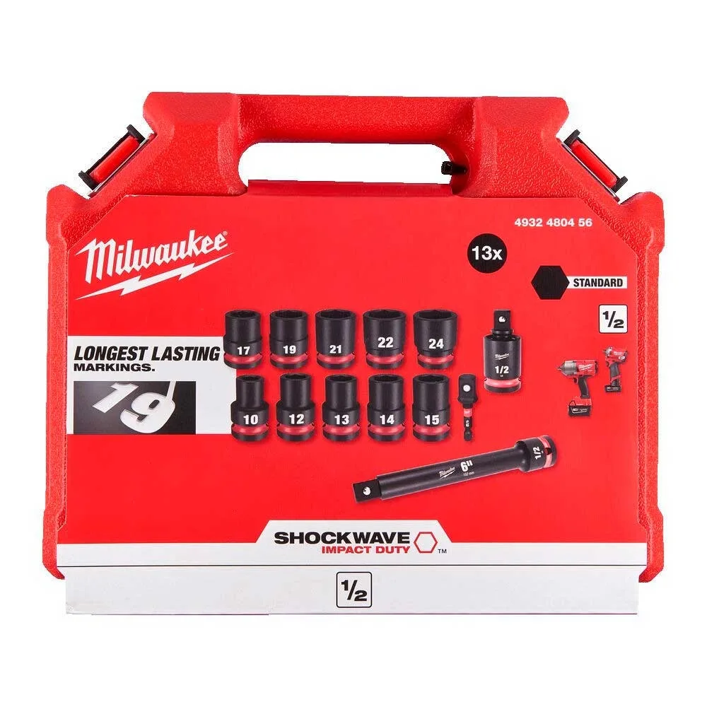 Комплект торцевых головок Milwaukee, 1/2", 10-24мм, в кейсе, 13 единиц