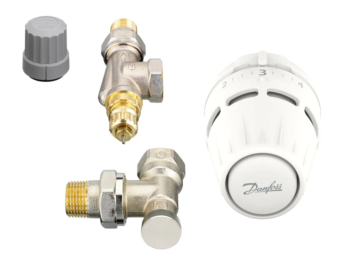 Комплект термостатический Danfoss Regus RA-FN + RLV-S боковое подключение, 1/2" осевое