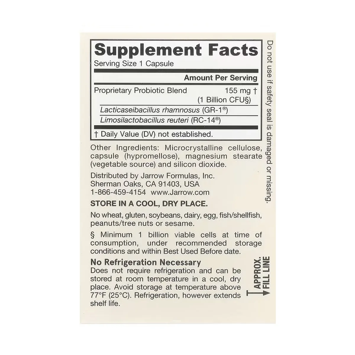 Jarrow Formulas Vegan Fem Dophilus 30 капсул Пробіотик для здоров'я вагіни та сечових шляхів.