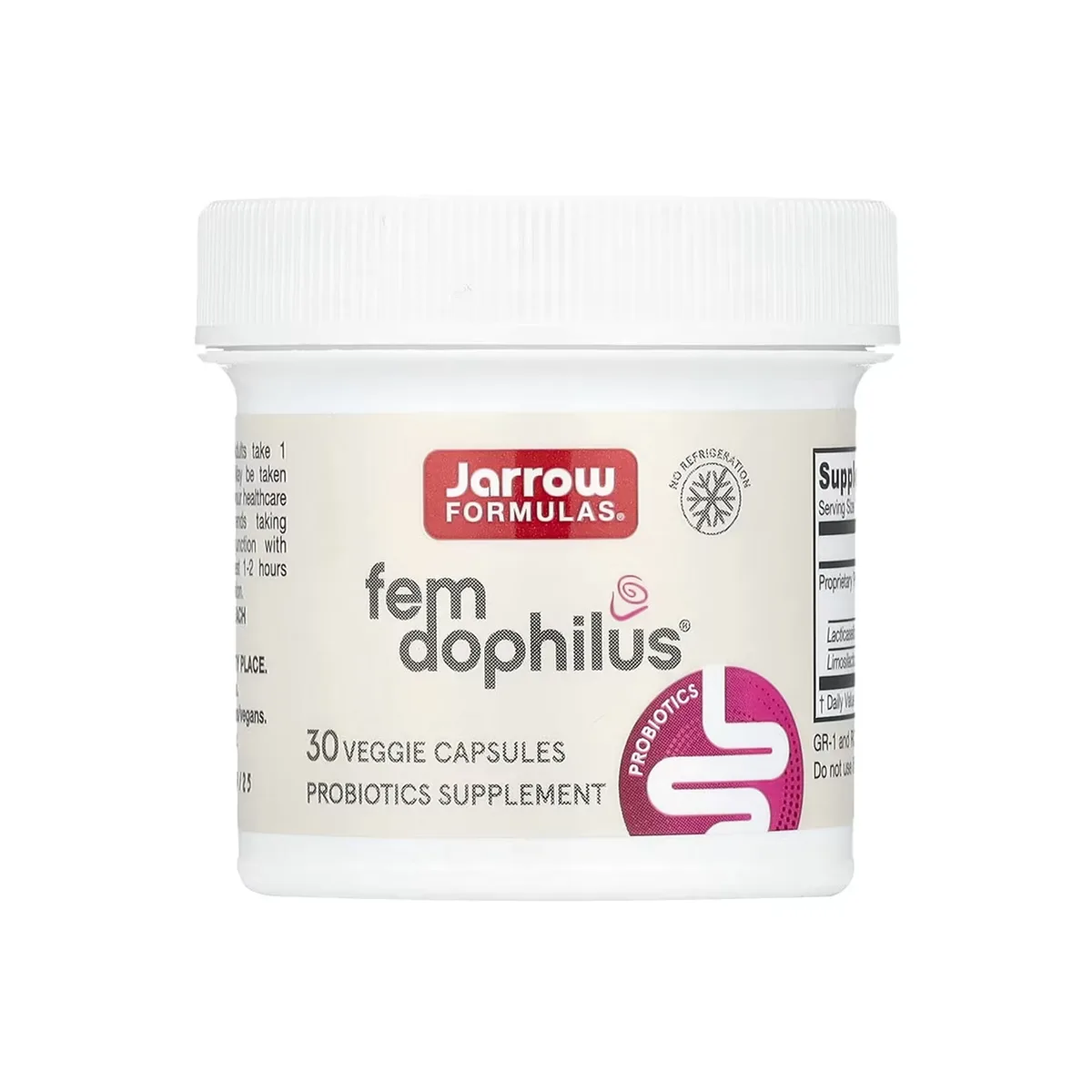 Jarrow Formulas Vegan Fem Dophilus 30 капсул Пробіотик для здоров'я вагіни та сечових шляхів.