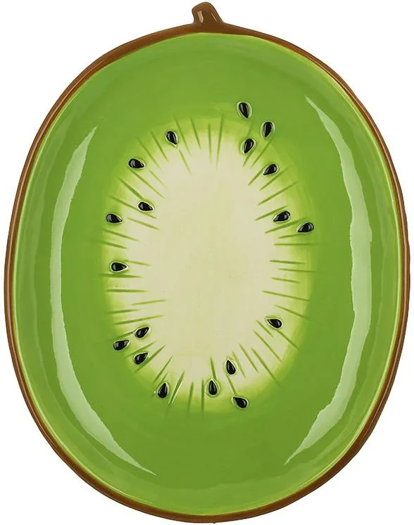 Керамічні тарілки Bona 22х17 см зелені 4 штуки Kiwi
