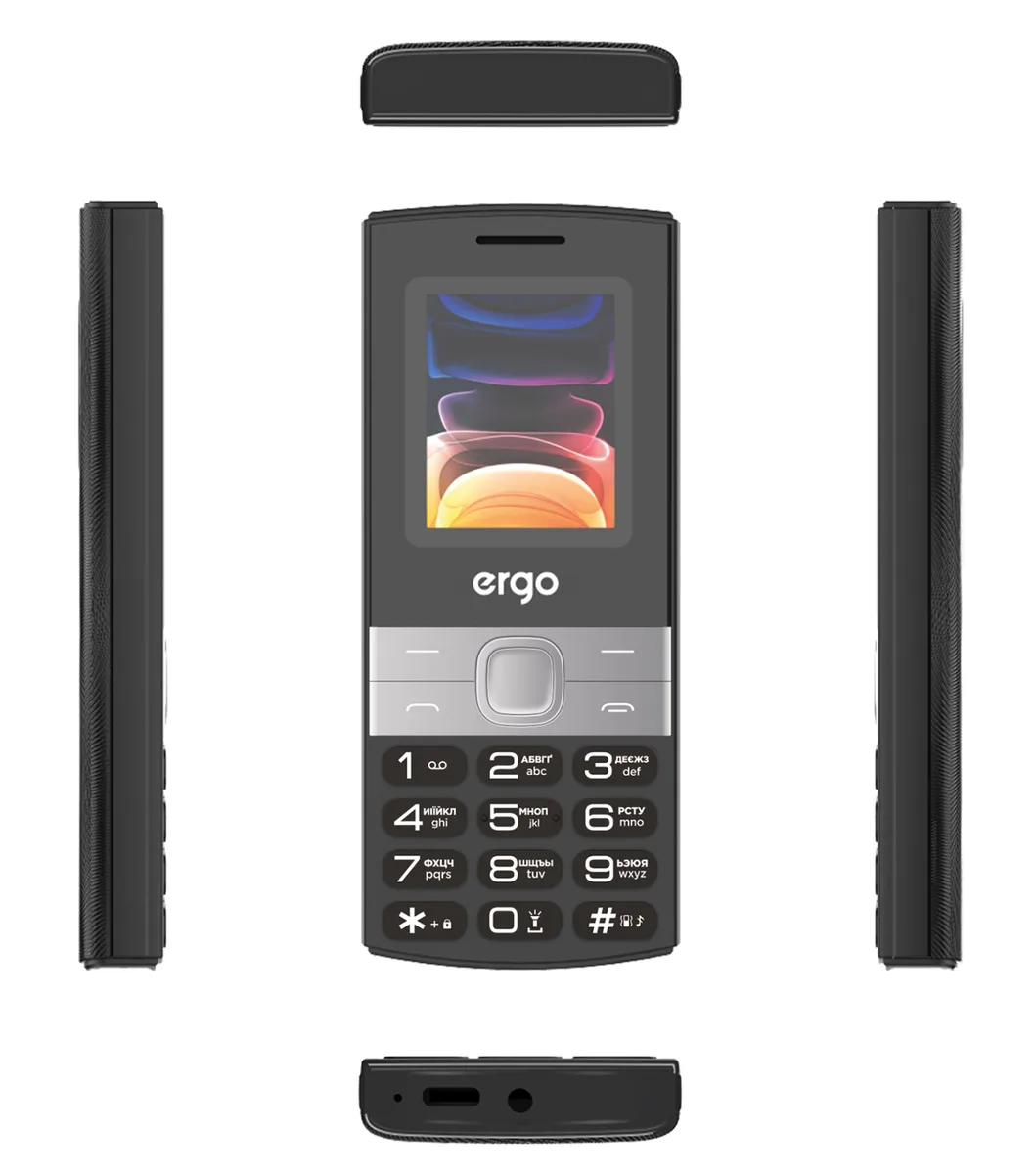 Мобільний телефон ERGO пластик 1,77 дюйма чорний Dual Sim